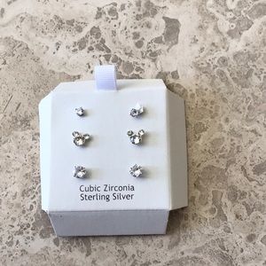BRAND NEW STERLING SILVER SET OF 3 EARRINGS